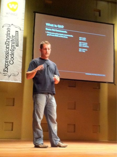 Ryan Masuga in Leiden (2010), talking about Git and ExpressionEngine.